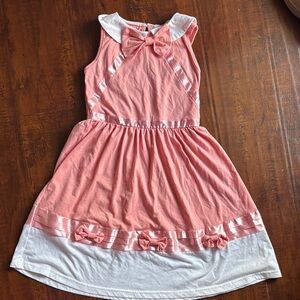 Girls Charming Pink and White Kids Dress